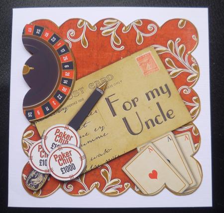 Roulette Red for My Uncle Scallop Postcard Step by Step by Charlie Angel