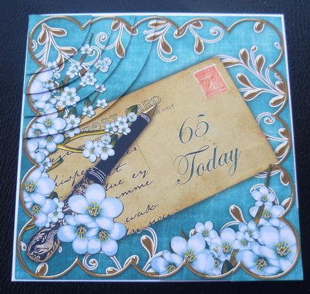 Blue Blossom 65 Today 6in Duo Corner Stacker by Charlie Angel