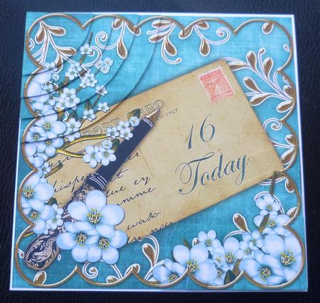 Blue Blossom 16 Today 6in Duo Corner Stacker by Charlie Angel