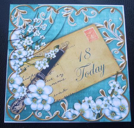 Blue Blossom 18 Today 6in Duo Corner Stacker by Charlie Angel