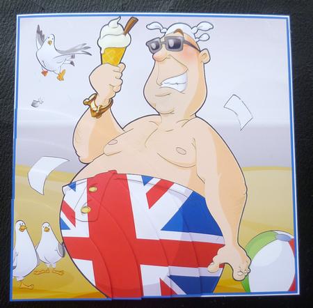 British Beach Dude 8x8 Quick Card by Charlie Angel