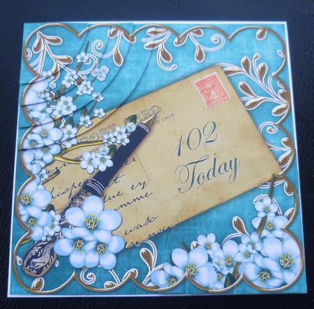 Blue Blossom 102 Today 6in Duo Corner Stacker by Charlie Angel