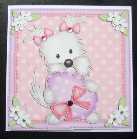 Jess Westie's Easter Egg Wavy Corner Side Stacker Topper by Charlie Angel