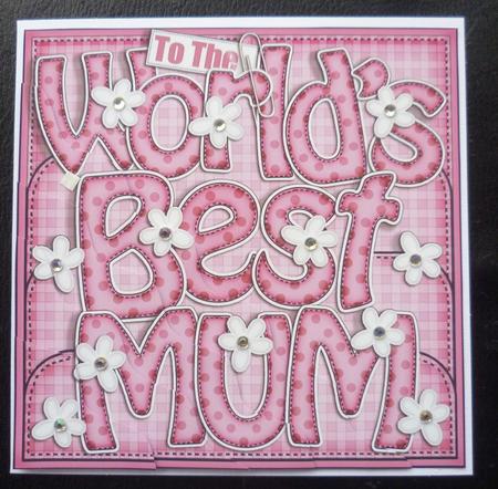 World's Best Mum Wavy Corner Side Stacker Topper by Charlie Angel