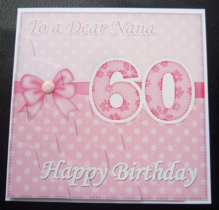 60th Birthday Nana Felties Wavy Corner Side Stacker Topper by Charlie Angel
