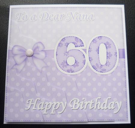 60th Birthday Nana Felties Wavy Corner Side Stacker Topper by Charlie Angel