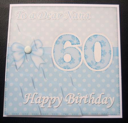 60th Birthday Nana Felties Wavy Corner Side Stacker Topper by Charlie Angel