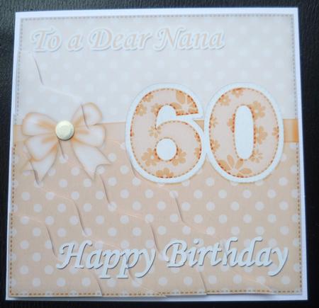 60th Birthday Nana Felties Wavy Corner Side Stacker Topper by Charlie Angel