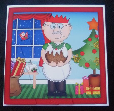 Bert's Xmas Pud Wavy Corner Side Stacker Topper by Charlie Angel
