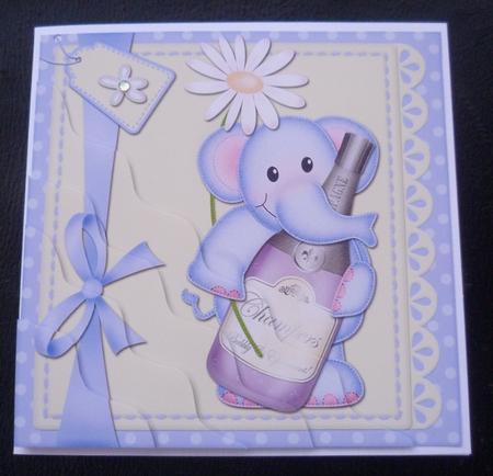 Lola Elephant's Champers Wavy Corner Side Stacker Topper by Charlie Angel
