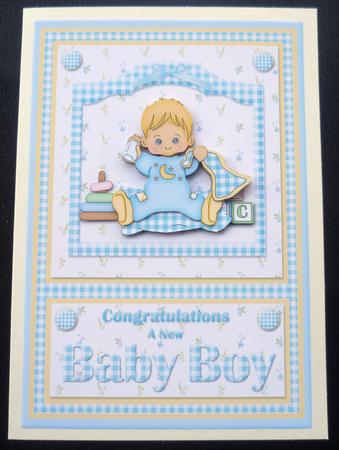 New Baby Boy with Bottle A5 Card Front by Charlie Angel