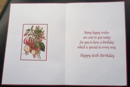 Pretty Floral 80th Birthday Insert by Charlie Angel