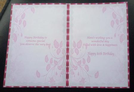 Lacy 80th Birthday Insert by Charlie Angel