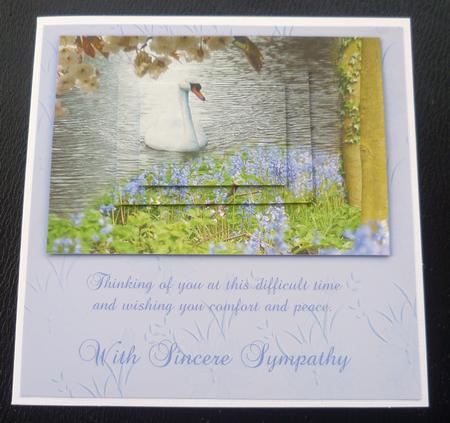 Swan Sympathy Card Front by Charlie Angel