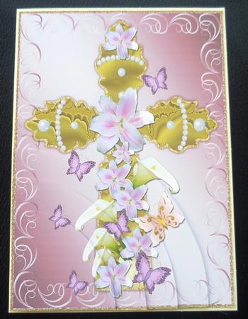 Cross with Lilies & Butterflies Easter/ Sympathy/ Christen by Charlie Angel