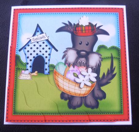 Hamish Scottie Dog's Easter Basket Wavy Corner Side Stacker by Charlie Angel