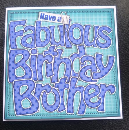 Fabulous Birthday Brother Wavy Corner Side Stacker Topper by Charlie Angel