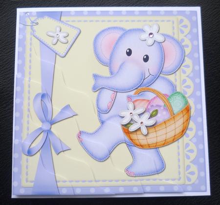 Lola Elephant's Easter Basket Wavy Corner Side Stacker by Charlie Angel