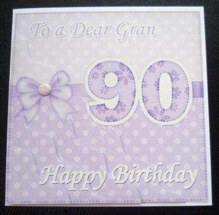 90th Birthday Gran Felties Wavy Corner Side Stacker by Charlie Angel