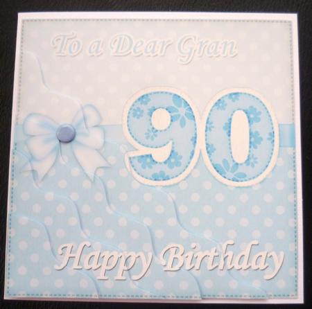 90th Birthday Gran Felties Wavy Corner Side Stacker by Charlie Angel