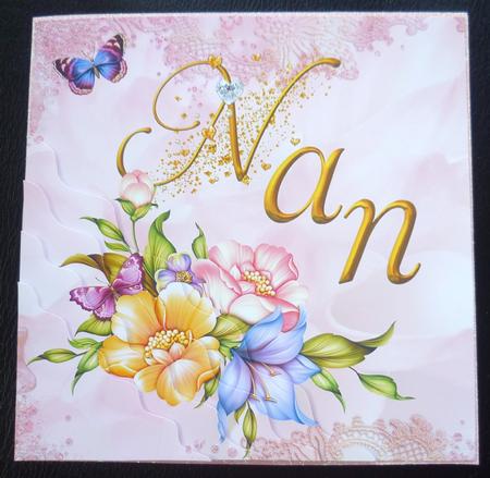 Nan Pink Flowers & Butterfly Corner Stacker by Charlie Angel
