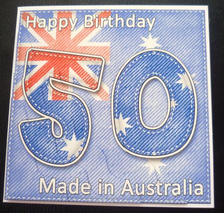 Flying the Flag Aus 50th Birthday Wavy Corner Side Stacker by Charlie Angel