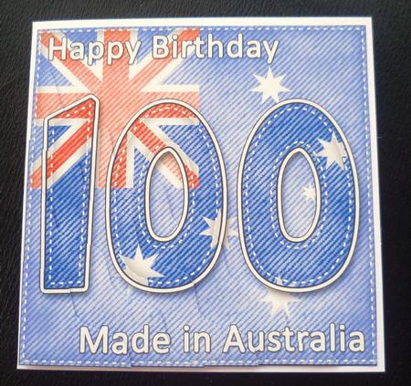 Flying the Flag Aus 100th Birthday Wavy Corner Side Stacker by Charlie Angel