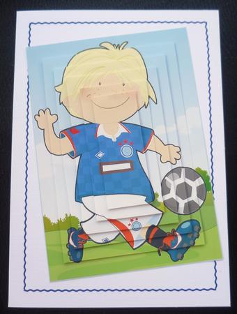 Mini Dude Footballer Blue and Red Pyramid by Charlie Angel
