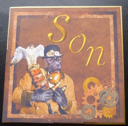 Steampunk Staffordshire Bull Terrier Corner Stacker for Son by Charlie Angel