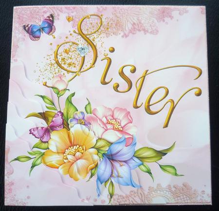 Sister Pink Flowers & Butterfly Corner Stacker by Charlie Angel