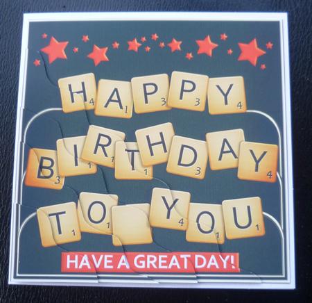 Birthday Word Game Wavy Corner Side Stacker Topper by Charlie Angel