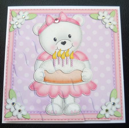 Teddy Tess's Birthday Cake Wavy Corner Side Stacker by Charlie Angel
