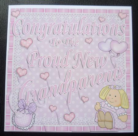 New Baby Grandparents Wavy Corner Side Stacker Topper by Charlie Angel
