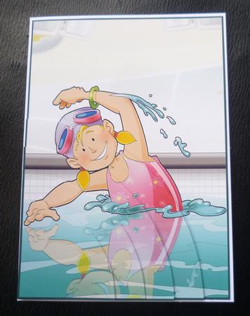 Cute Swimmer Girl A4 by Charlie Angel
