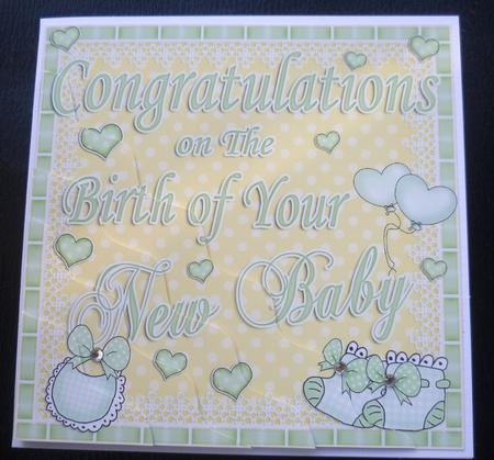 New Baby Congratulations Wavy Corner Side Stacker by Charlie Angel