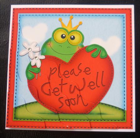 Freddy Frog's Get Well Heart Wavy Corner Side Stacker by Charlie Angel