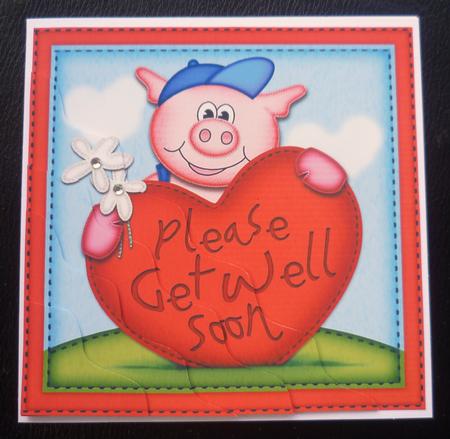 Ziggy Piggy's Get Well Heart Wavy Corner Side Stacker by Charlie Angel