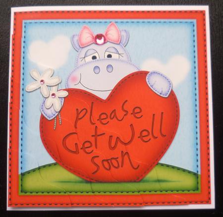 Hilda Hippo's Get Well Heart Wavy Corner Side Stacker by Charlie Angel