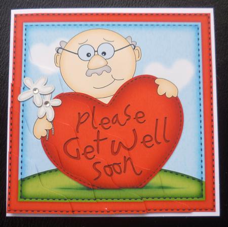 Bert's Get Well Heart Wavy Corner Side Stacker by Charlie Angel