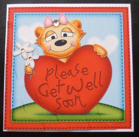 Mia Meerkat's Get Well Heart Wavy Corner Side Stacker by Charlie Angel