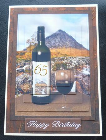 65th Bottle of Wine & Landscape Pyramid Layers by Charlie Angel