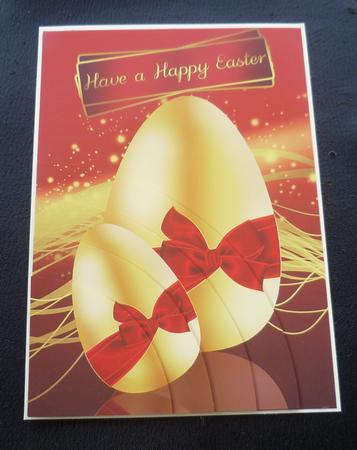 Easter Egg A4 Sheet in Gold and Red by Charlie Angel