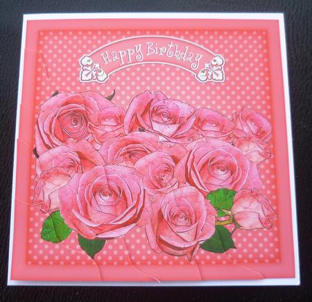 Birthday Roses Wavy Corner Side Stacker by Charlie Angel