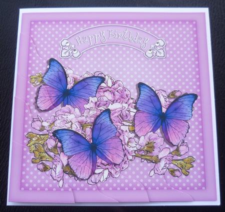 Birthday Butterflies N Flowers Wavy Corner Side Stacker by Charlie Angel