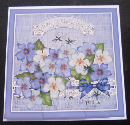 Birthday Pretty Violas N Lace Wavy Corner Side Stacker by Charlie Angel
