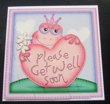 Freya Frog's Get Well Heart Wavy Corner Side Stacker by Charlie Angel