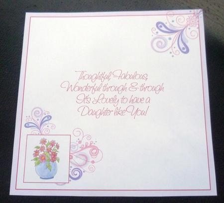 Pot of Flowers Insert Daughter Birthday by Charlie Angel