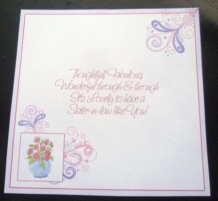 Pot of Flowers Insert Sister-in-law by Charlie Angel
