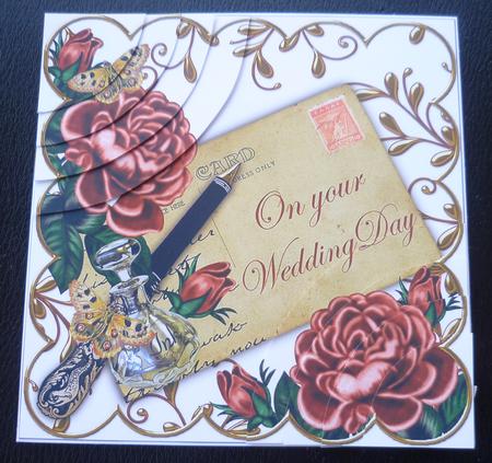 Dpink Roses Wedding Day Ink Saver 6in Duo Corner Stacker by Charlie Angel