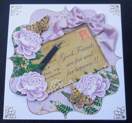 Lilac Roses Friends Are Few -  6in Bracket Topper by Charlie Angel